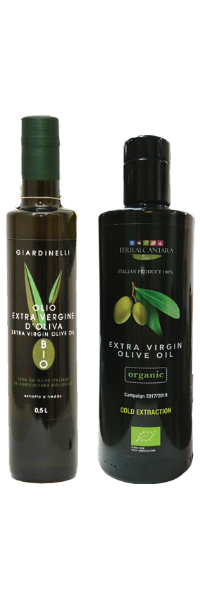 Olio extravergine di oliva coltivato biologicamente dalle pendici dell'Etna